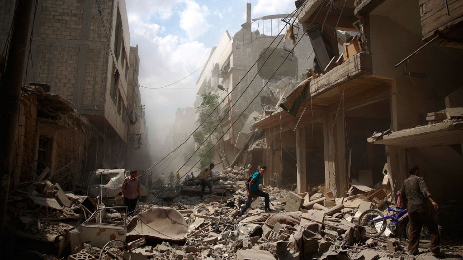 Ruinas tras uno de los bombardeos en Siria