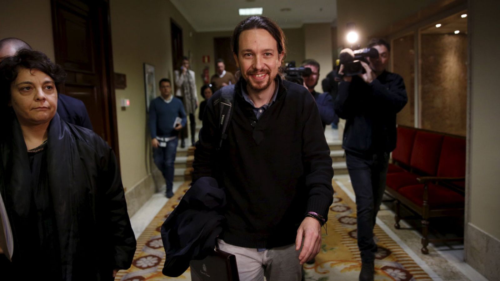 El líder de Podemos, Pablo Iglesias, acude al Congreso de los DIputados a formlizar su acta de diputado