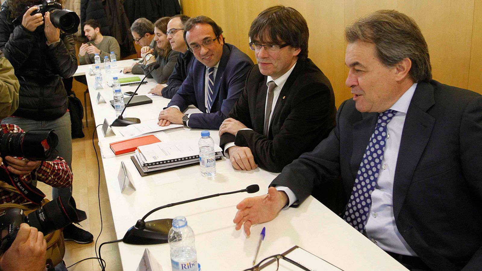 Josep Rull, Carles Puigdemont y Artur Mas, en la Ejecutiva de CDC