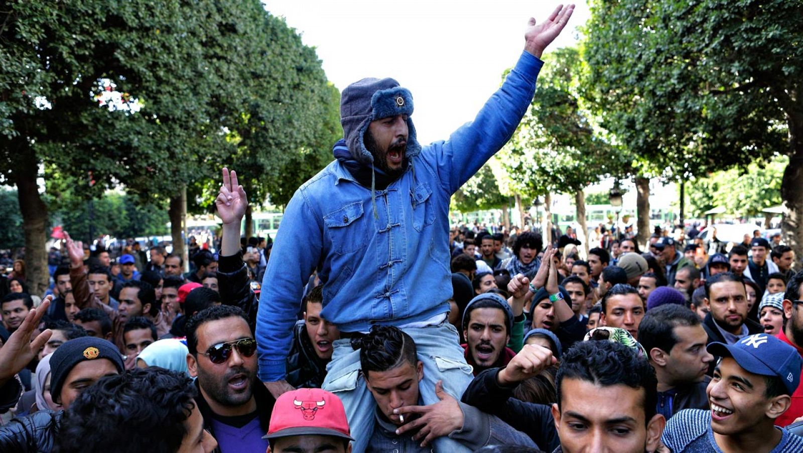 Una de las protestas celebradas en Túnez contra el desempleo y la carestía de la vida