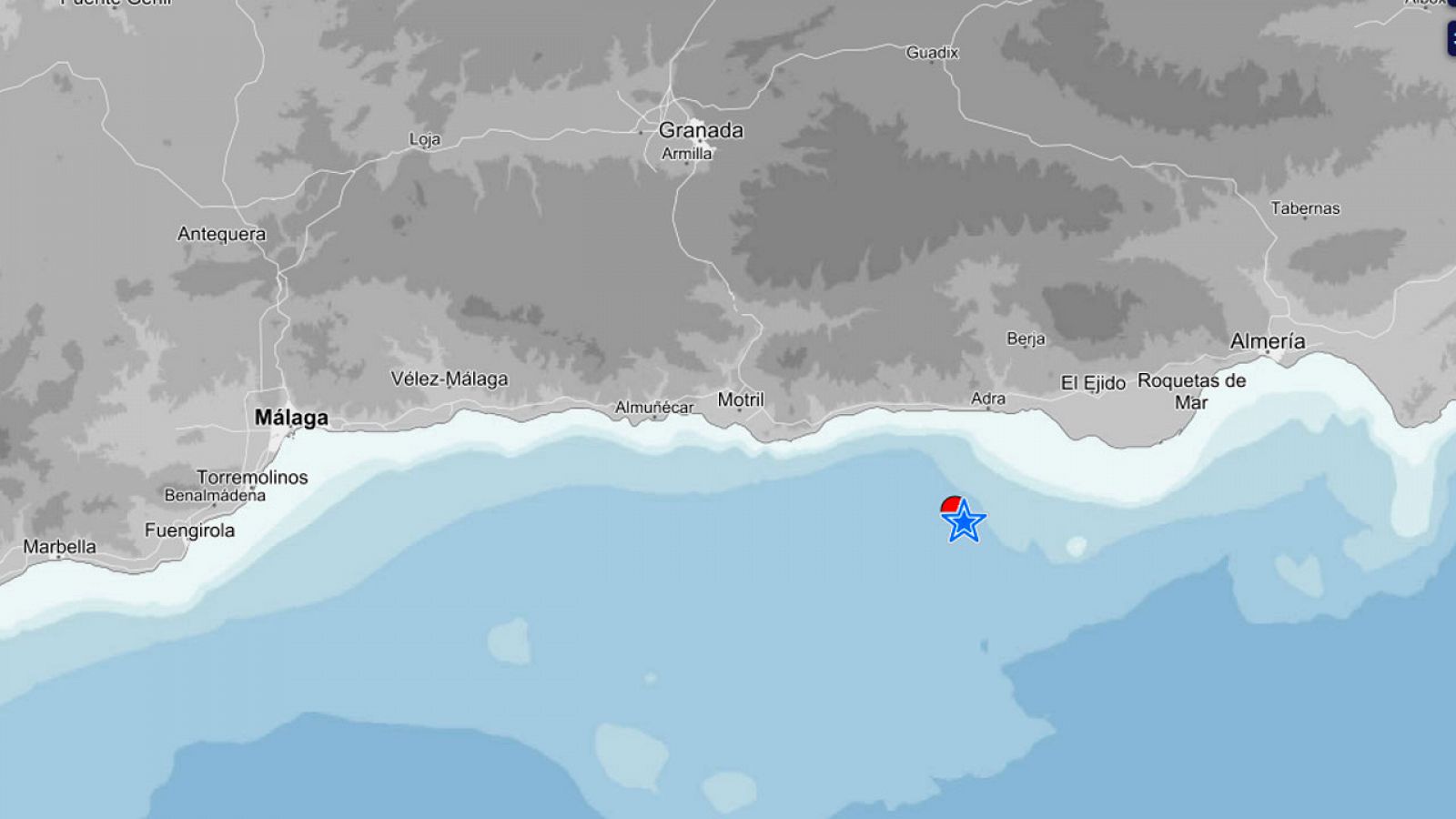 Registrado un terremoto de magnitud 4,5 con epicentro en el mar de Alborán.