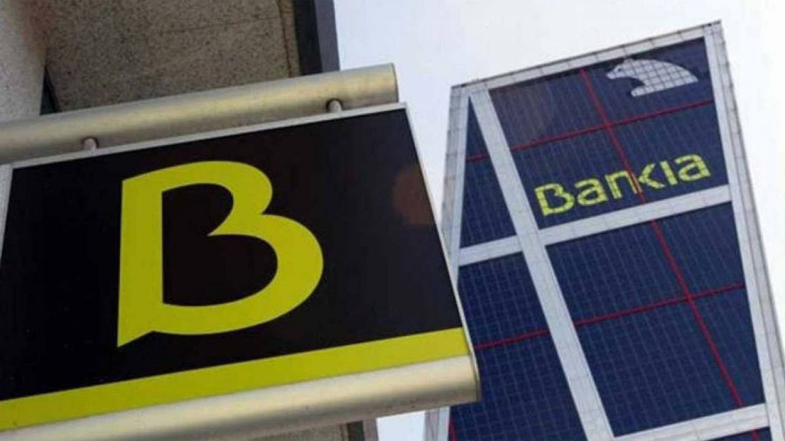 Logo de Bankia en una oficina próxima a la sede del banco en Madrid