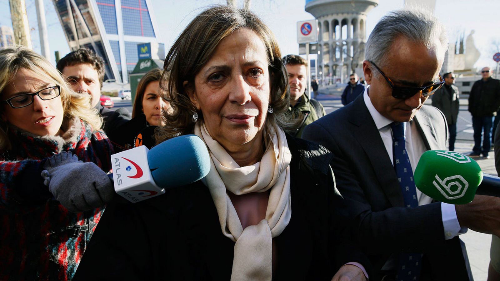 La tesorera del PP Carmen Navarro llega a los juzgados de Plaza de Castilla para declarar