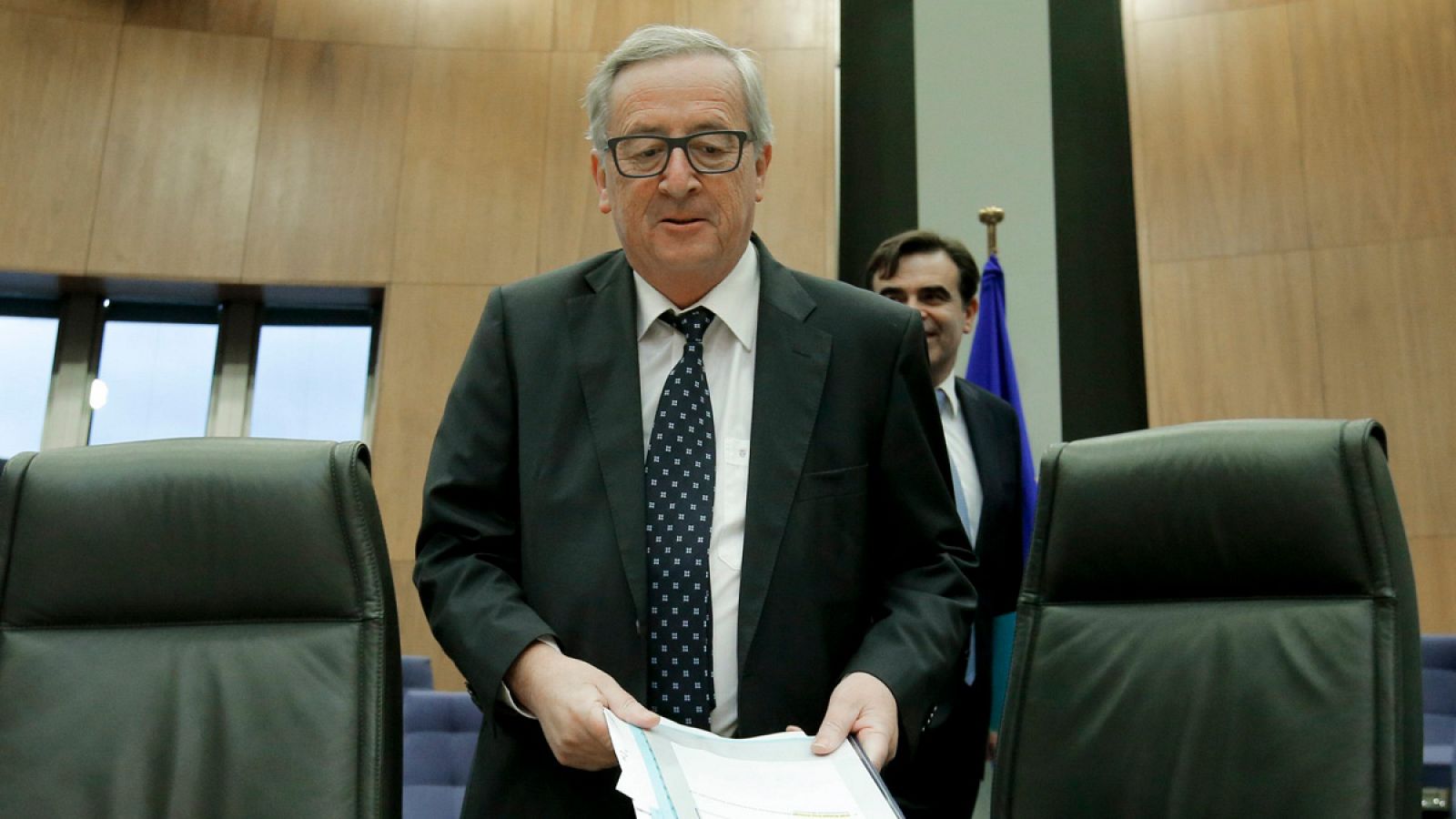 El presidente de la Comisión Europea Jean-Claude Juncker durante la reunión semanal de la CE, centrada en el plan presupuestario de Portugal