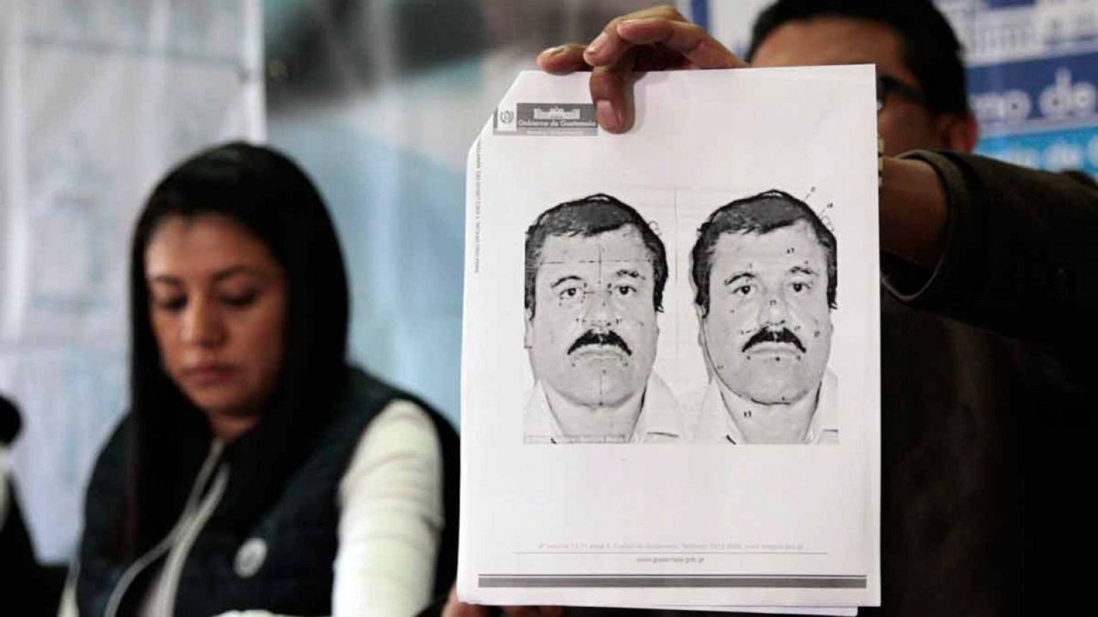 Detalle del retrato del narcotraficante Joaquín 'El Chapo' Guzmán en una imagen de archivo