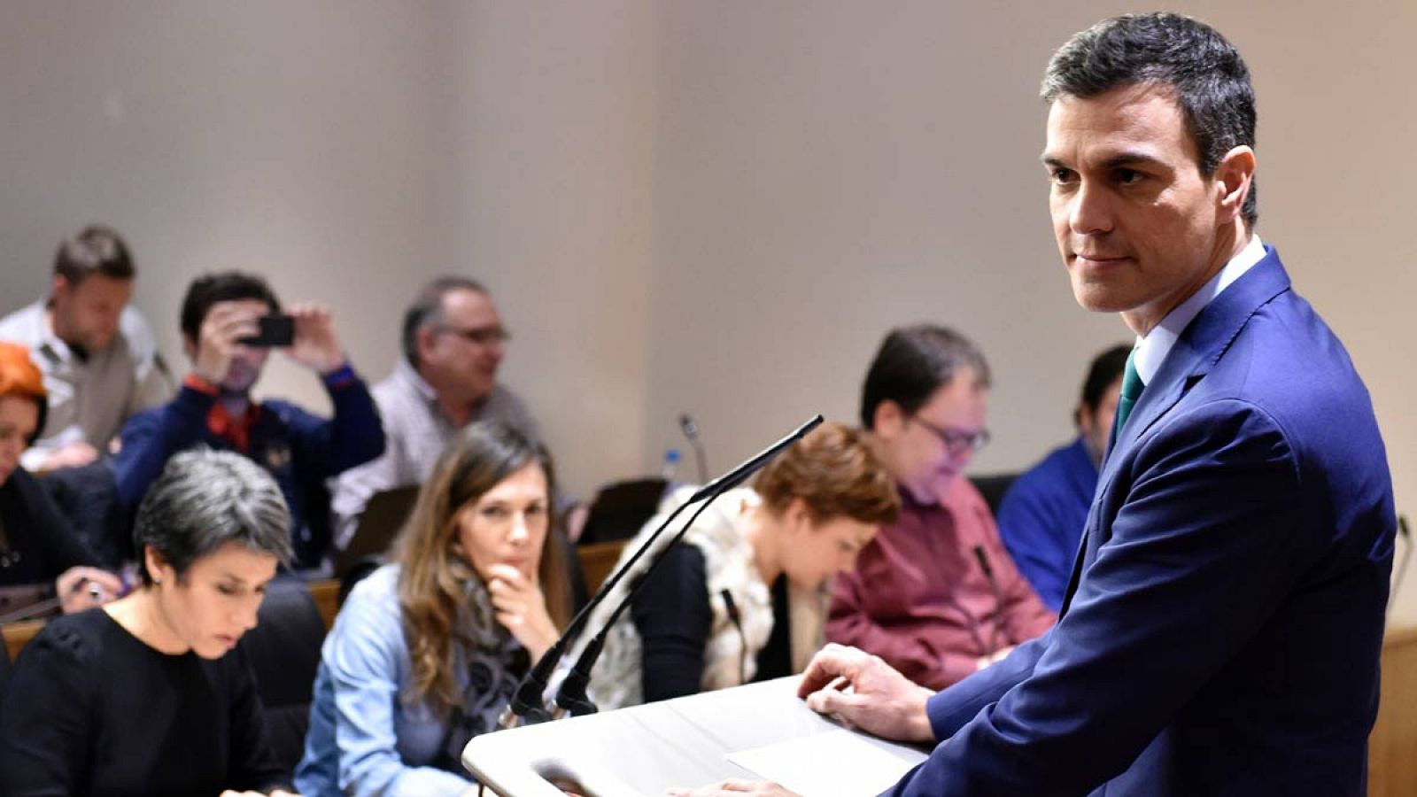 Pedro Sánchez, en su comparecencia tras reunirse con Mariano Rajoy.