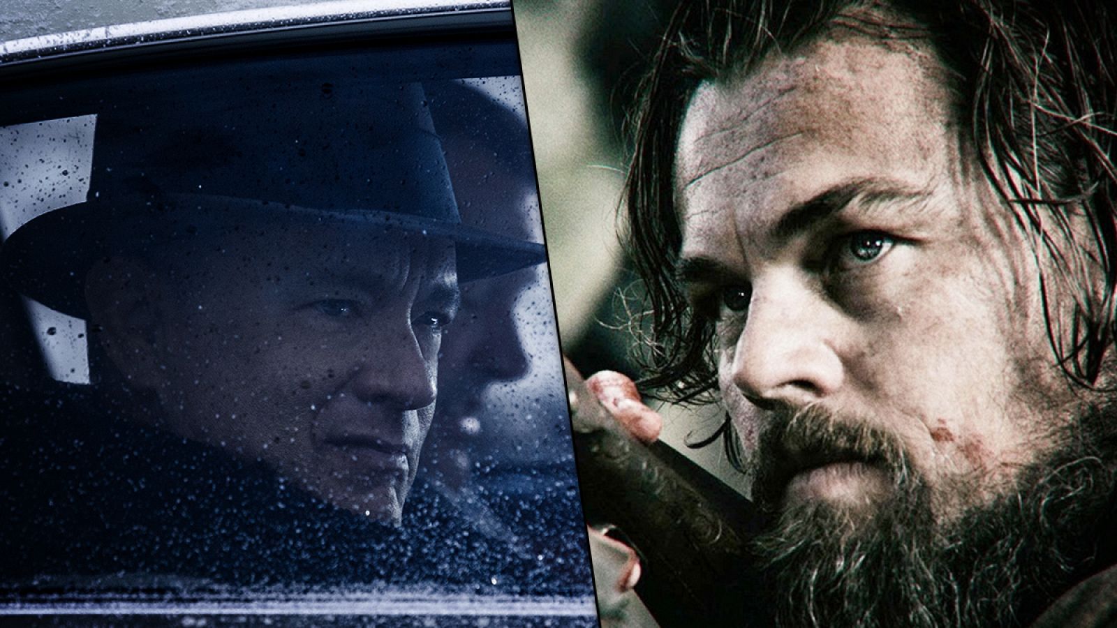 Tom Hanks, en 'El puente de los espías', y Leonardo DiCaprio, en 'El renacido', dos cintas que optan al Oscar a mejor película.
