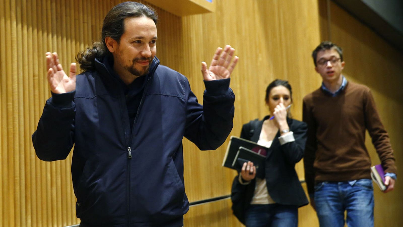 El líder de Podemos, Pablo Iglesias, en el Congreso de los Diputados