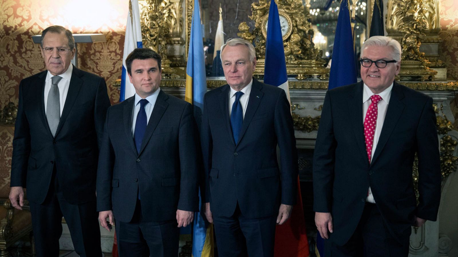 El denominado "Cuarteto de Normandía" antes de su reunión en París para llegar a una solución del conflicto ucraniano.