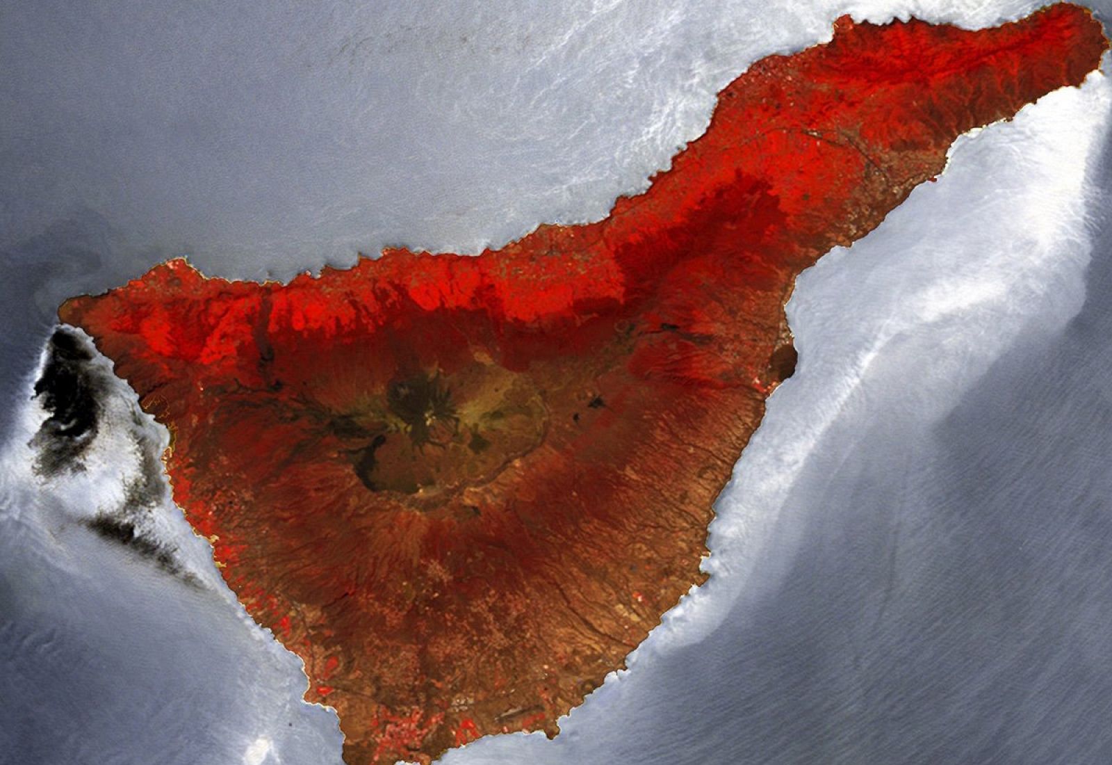 Imagen en infrarrojo facilitada por la Agencia Espacial Europea (ESA), de la isla española de Tenerife.