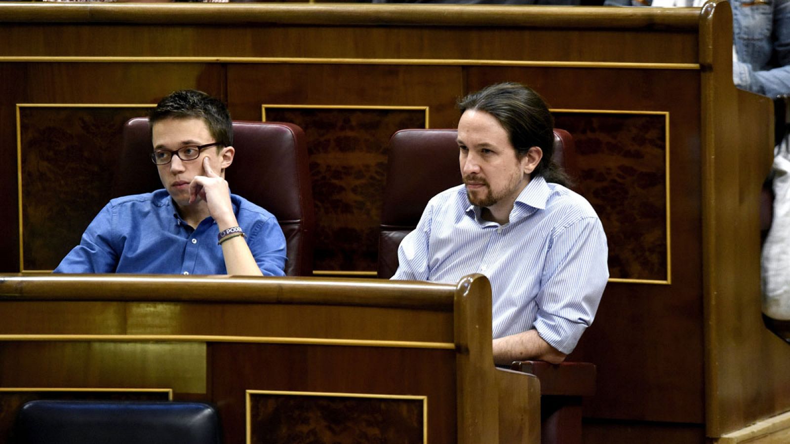 El líder de Podemos, Pablo Iglesias, y el secretario político de Podemos, Íñigo Errejón