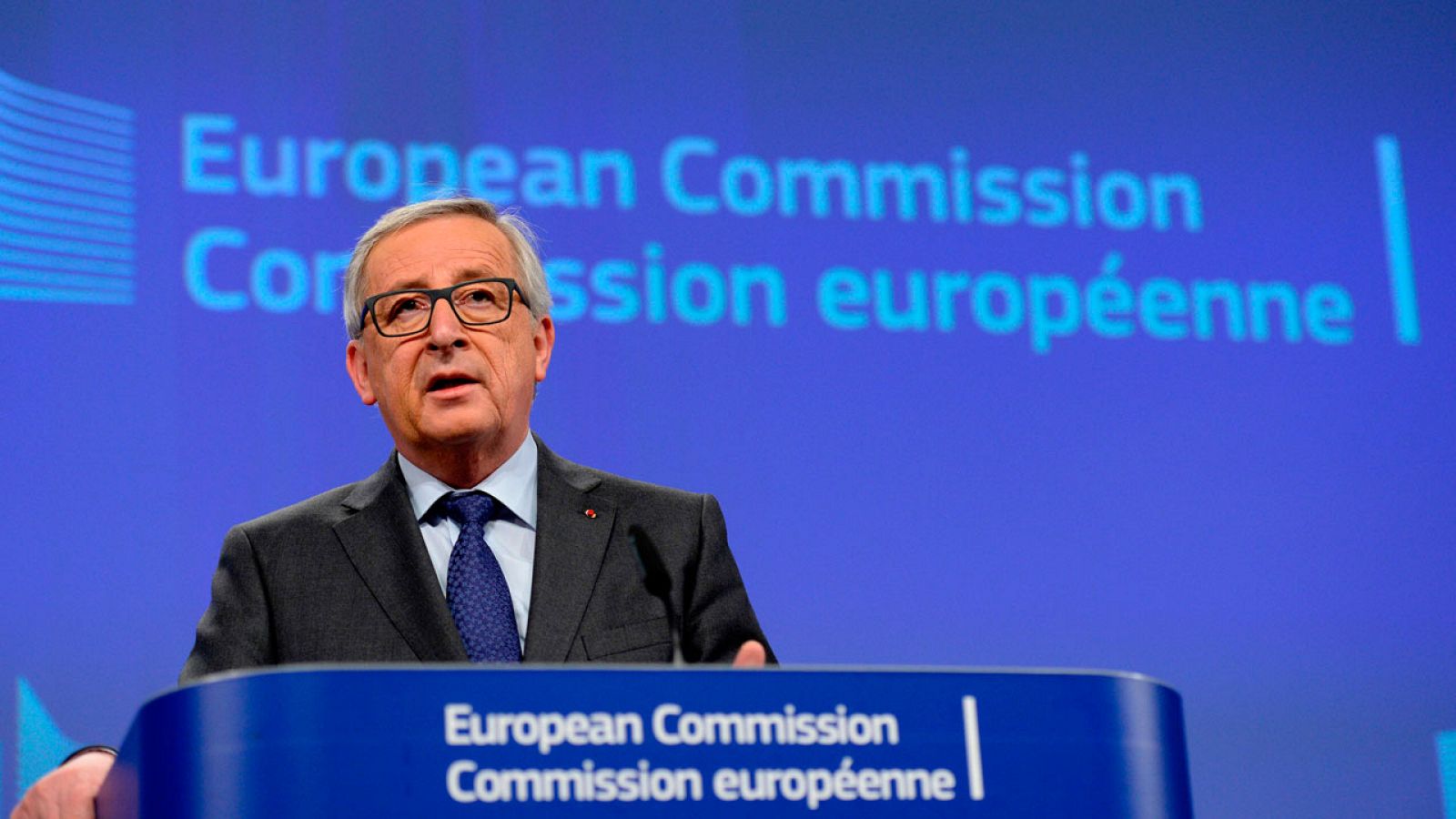 El presidente de la Comisión Europea, Jean-Claude Juncker, en una rueda de prensa