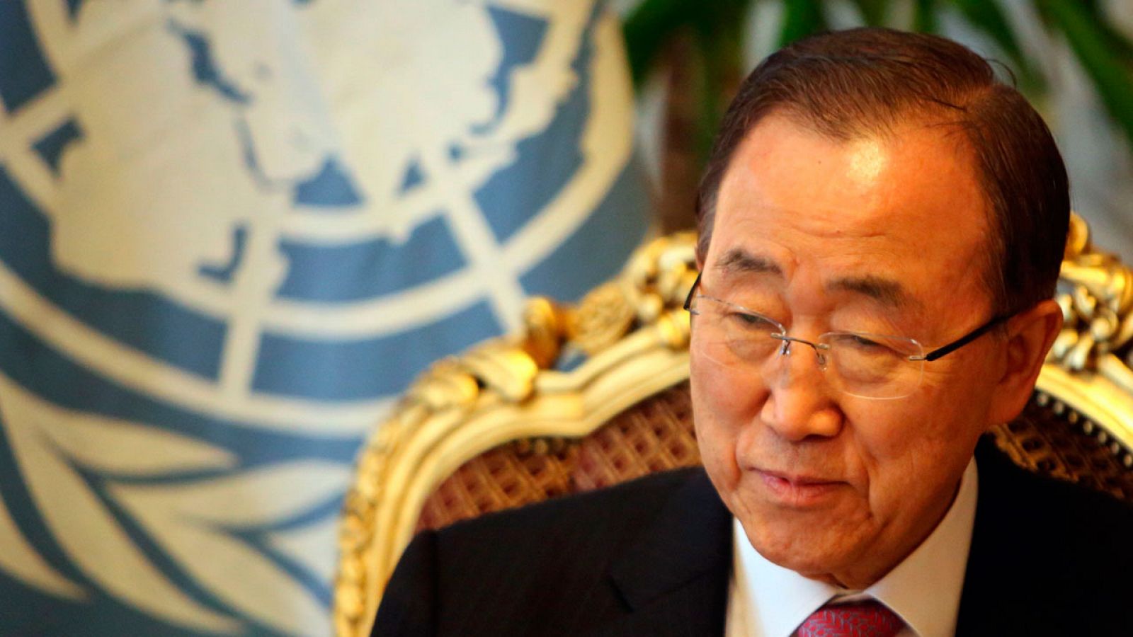 El secretario general de la ONU, Ban Ki-moon, en su visita a Bagdad, la capital de Irak.