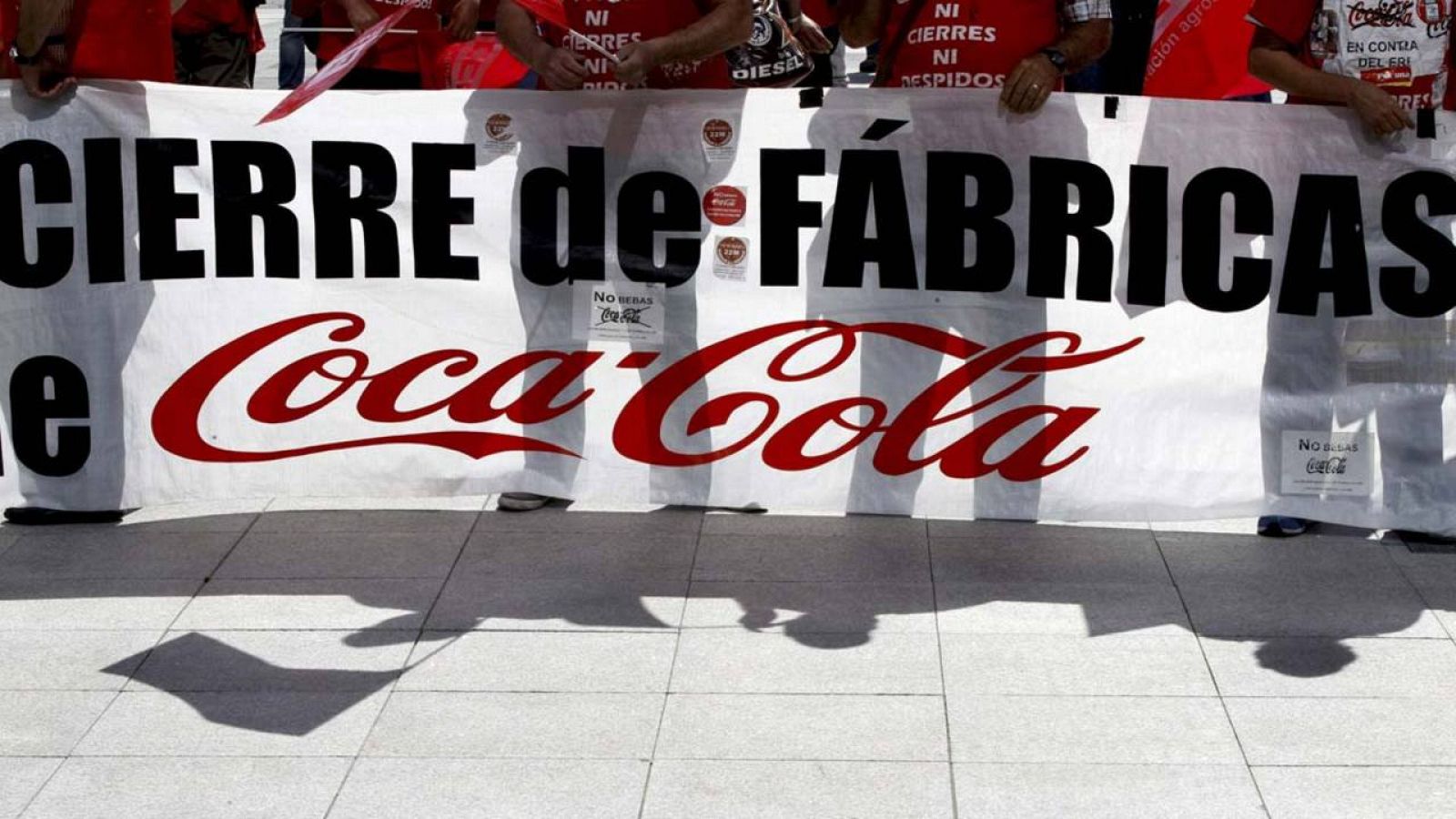 Concentración de los trabajadores de las embotelladoras de Coca-Cola el 5 de mayo de 2014
