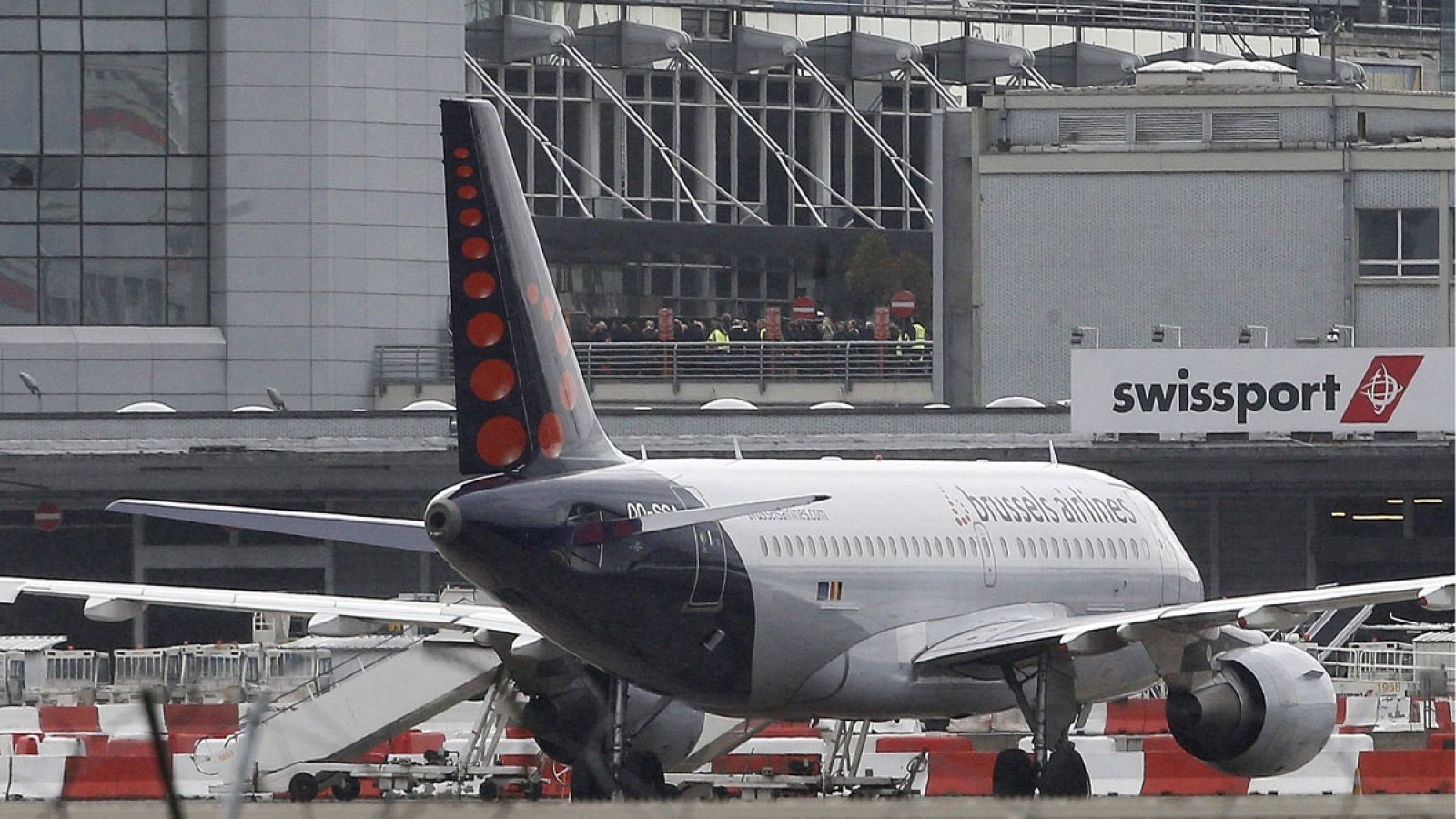 Un avión de Brussels Airlines estacionado en el aeropuerto de Zaventem