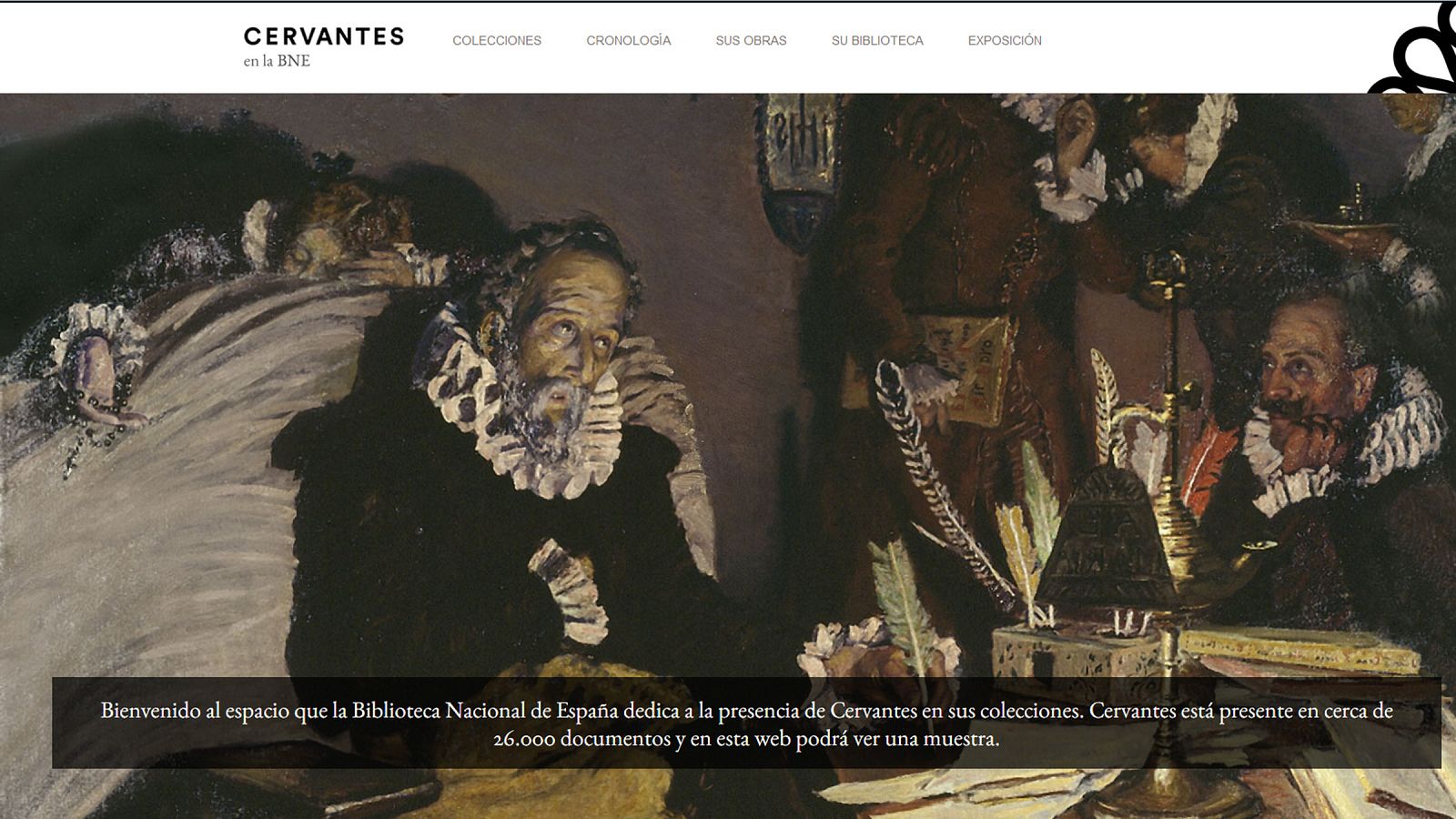 "Cervantes en la BNE", el nuevo portal digital de la BNE.