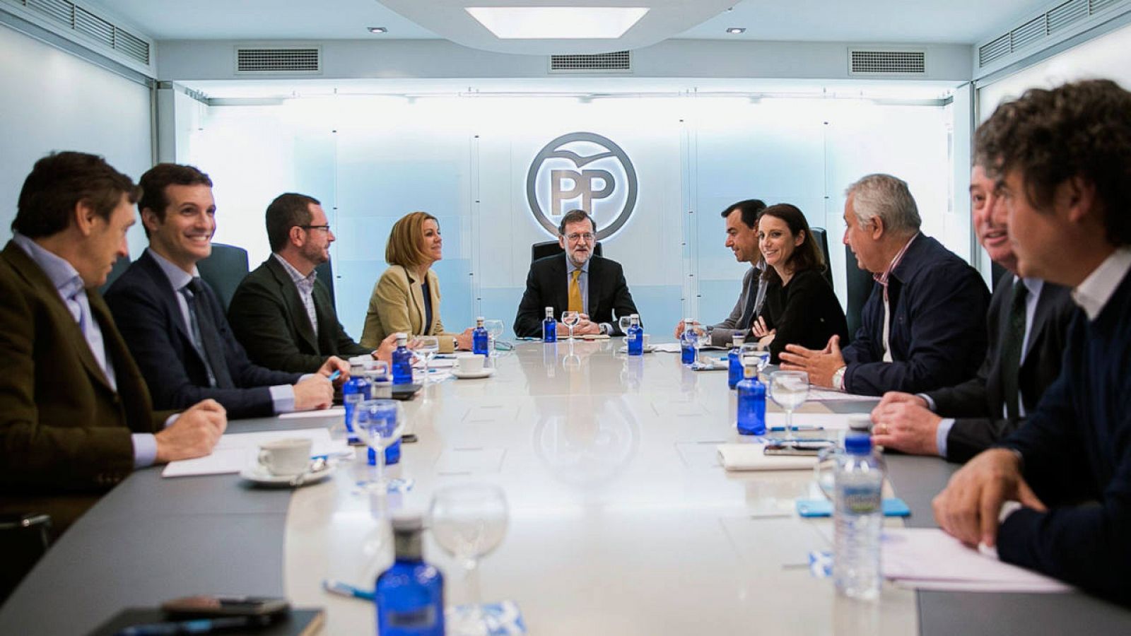 Mariano Rajoy preside el Comité de Dirección del PP en la sede del PP de Madrid este lunes 11 de abril 