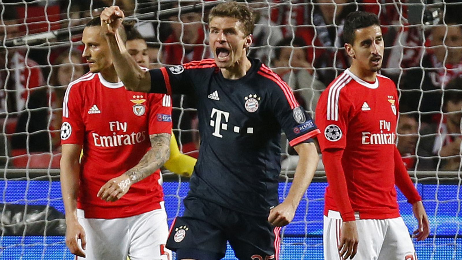 Thomas Müller celebra un gol ante el Benfica