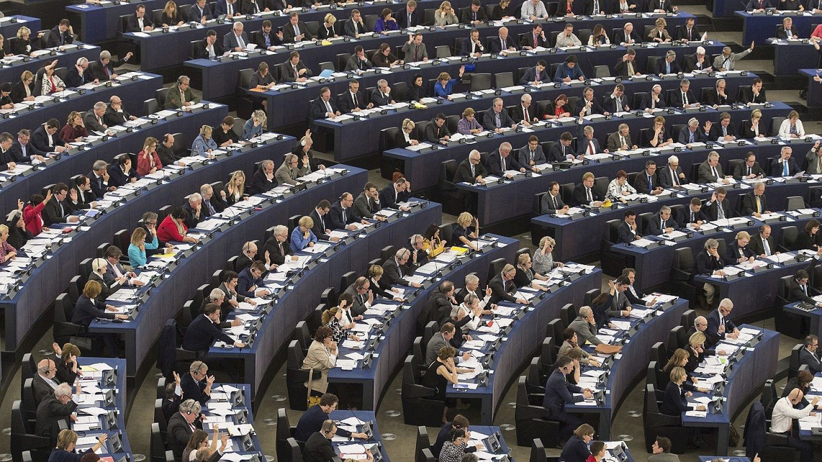 Sesión del Parlamento Europeo en Estrasburgo, Francia, el 12 de abril