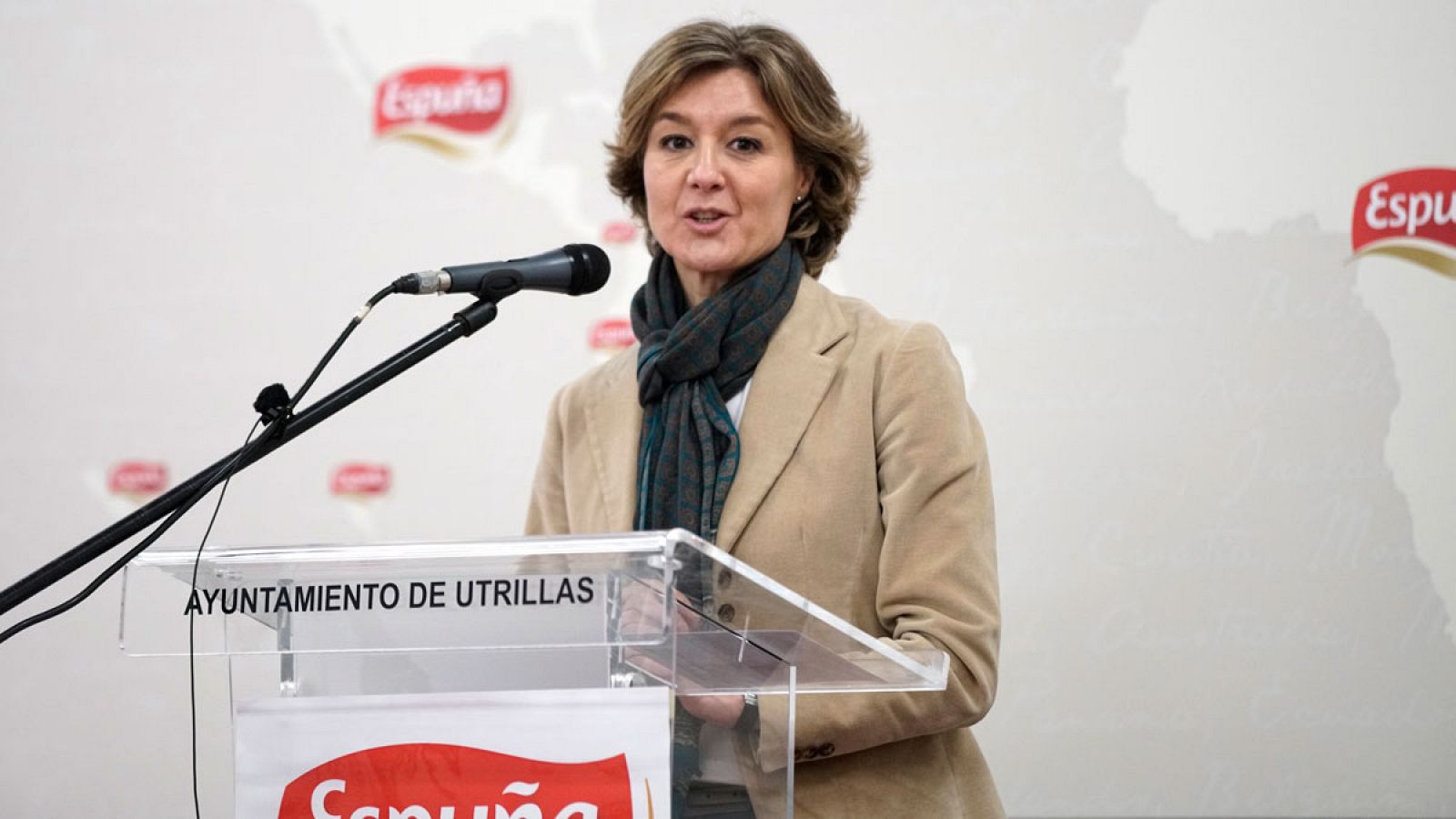 La ministra de Agricultura y Alimentación en funciones, Isabel García Tejerina, en un acto en Teruel.