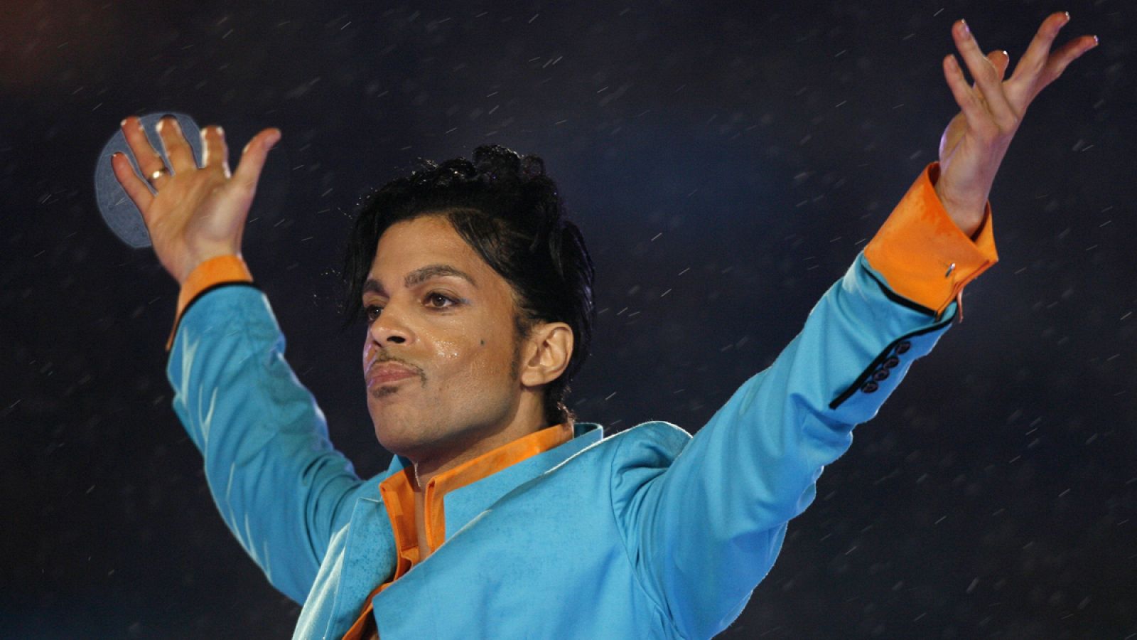 Prince performs during halftime show of the NFL's Super Bowl XLI football game between the Colts and the Bears in Miami