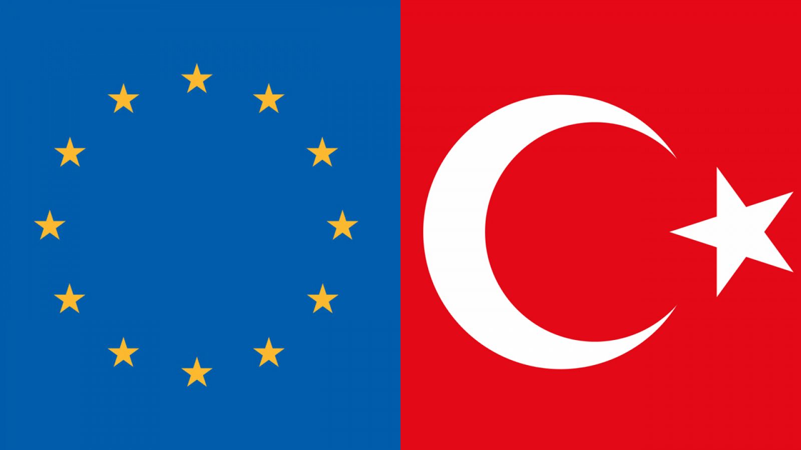 Banderas de la Unión Europea y Turquía