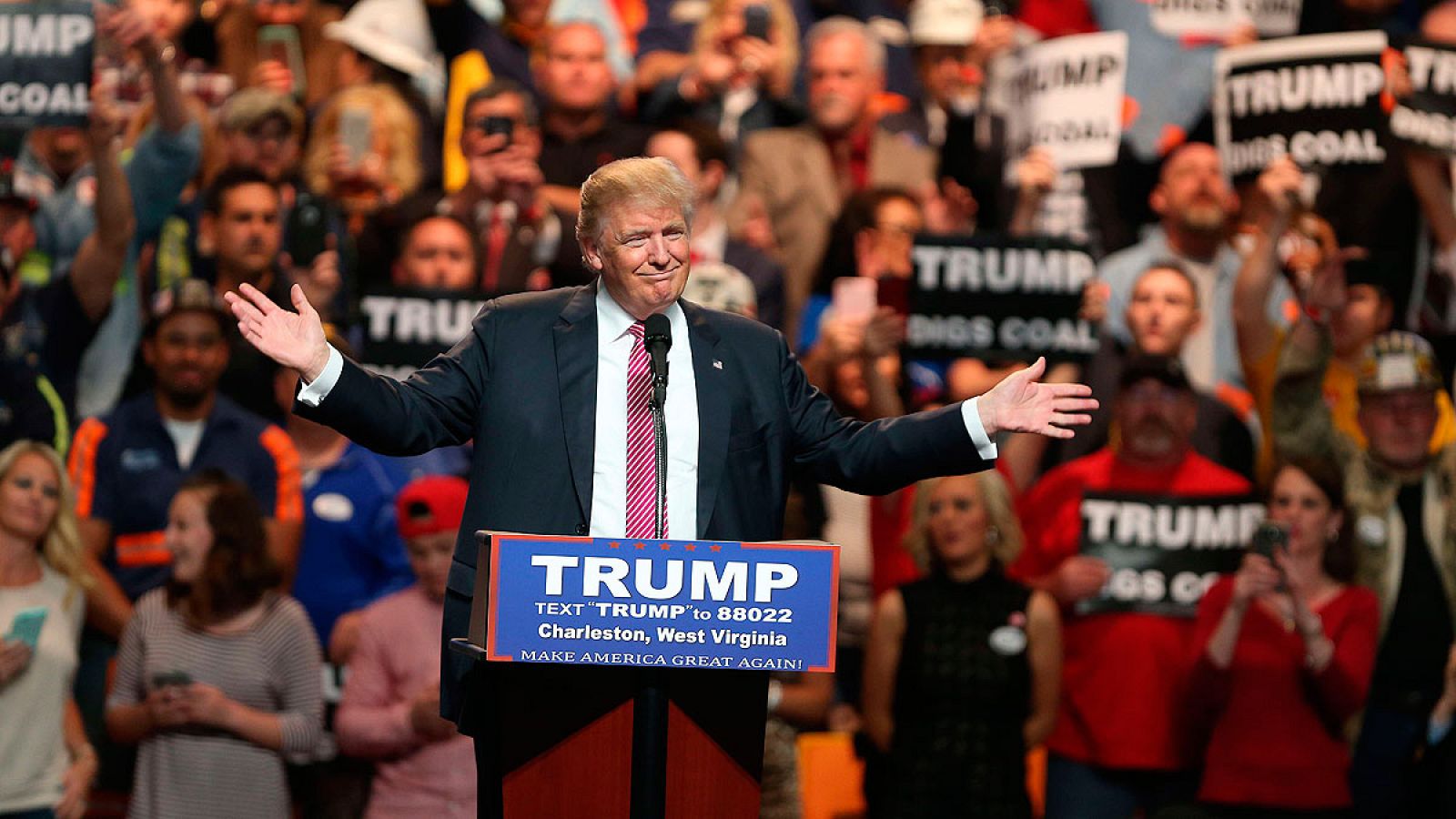 El candidato republicano Donald Trump en Charleston