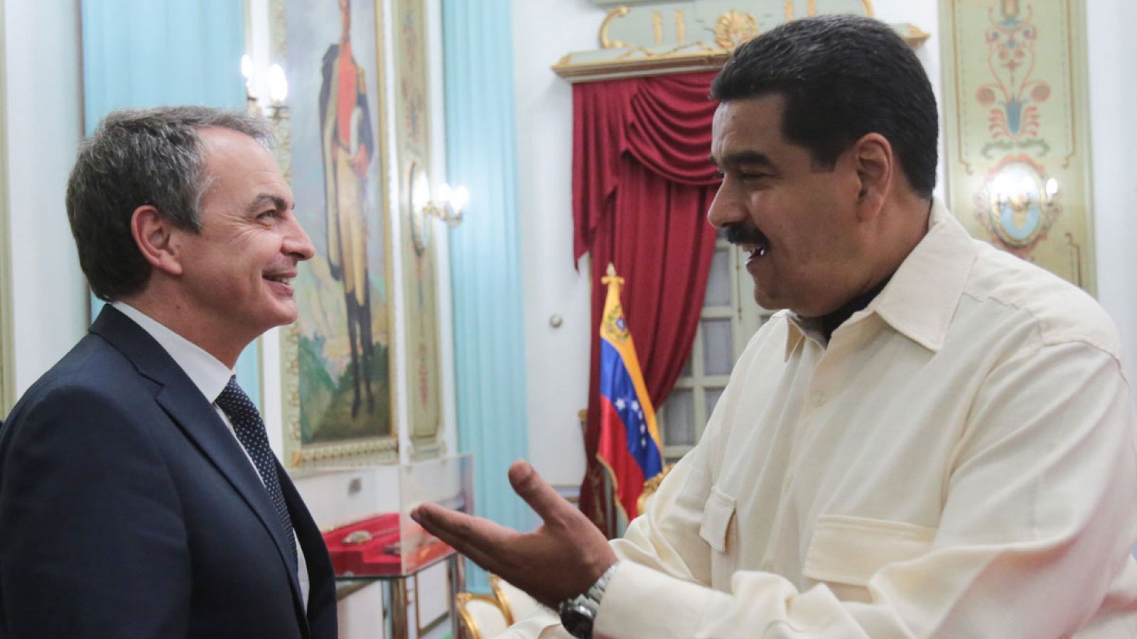 El presidente de Venezuela, Nicolás Maduro, con el expresidente español, José Luis Rodríguez Zapatero