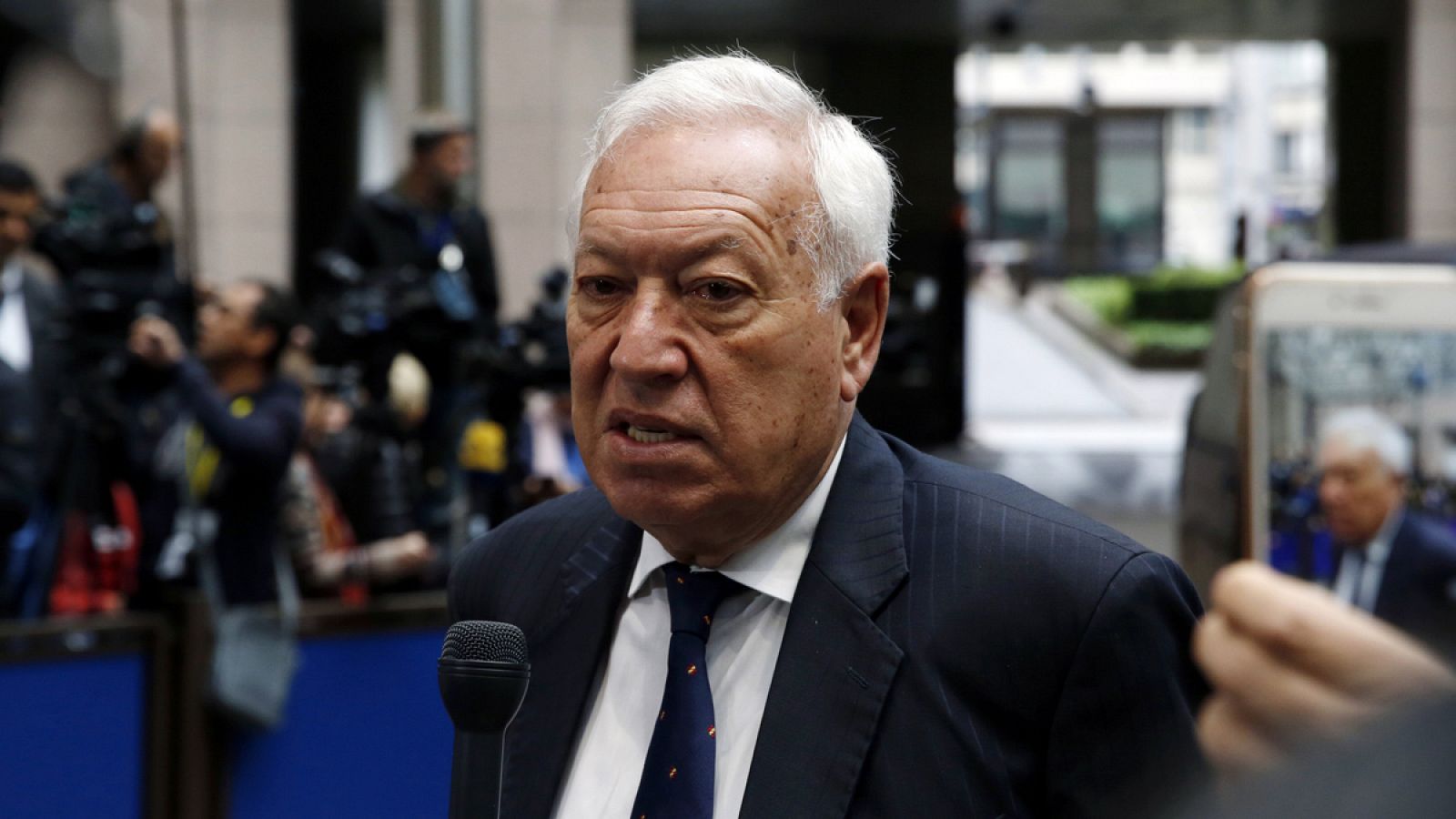 El ministro de Exteriores en funciones, José Manuel García-Margallo, en Bruselas