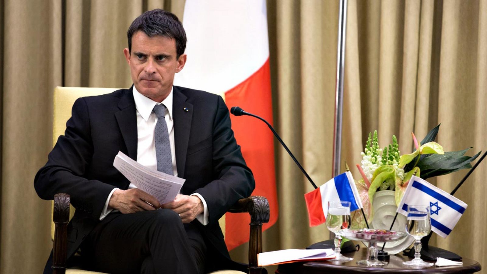 El primer ministro francés, Manuel Valls, durante su visita a Jerusalén