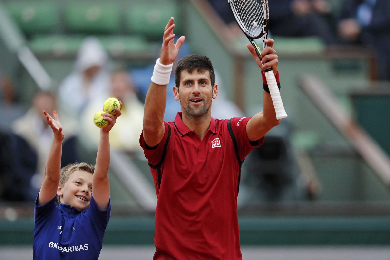 Djokovic celebra su pase a las semifinales.