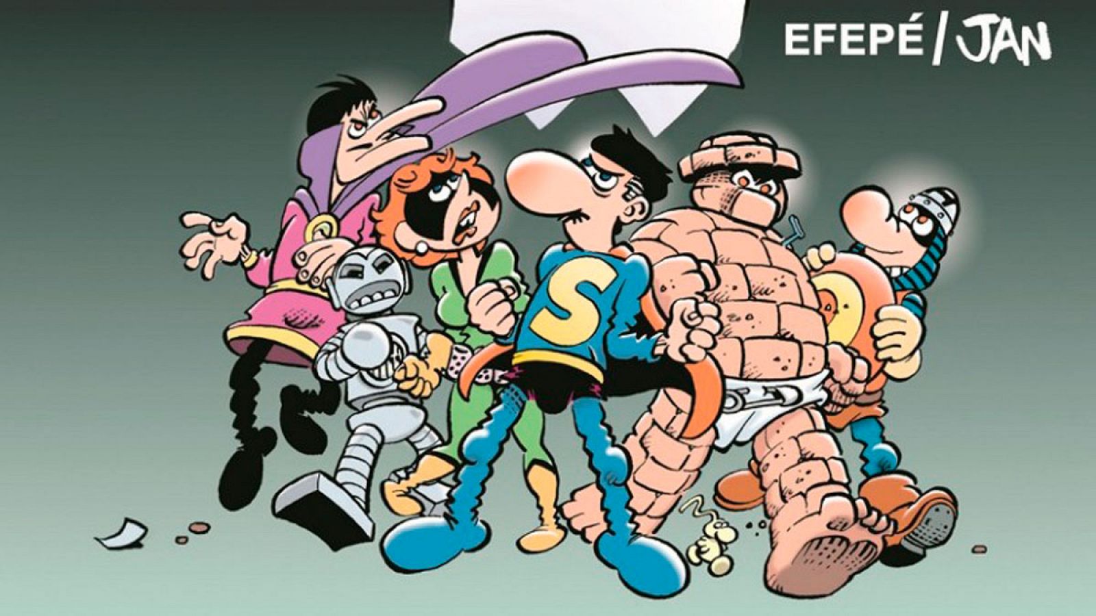 Fragmento de la portada de 'El Supergrupo contra los ejecutivos'