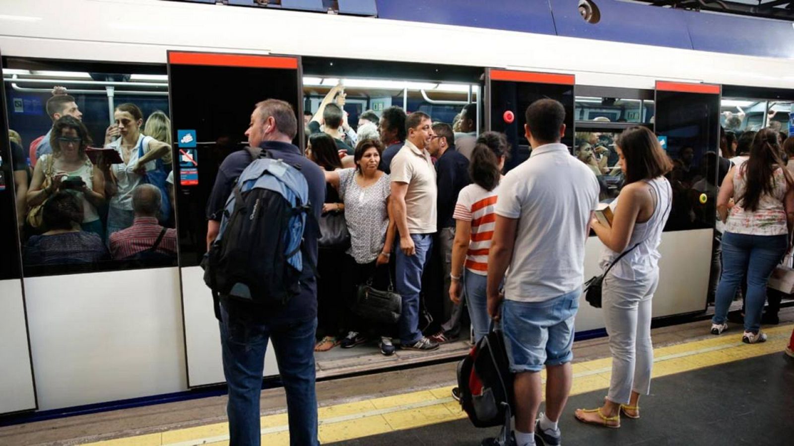 Imagen del Metro de Madrid durante los paros del pasado lunes
