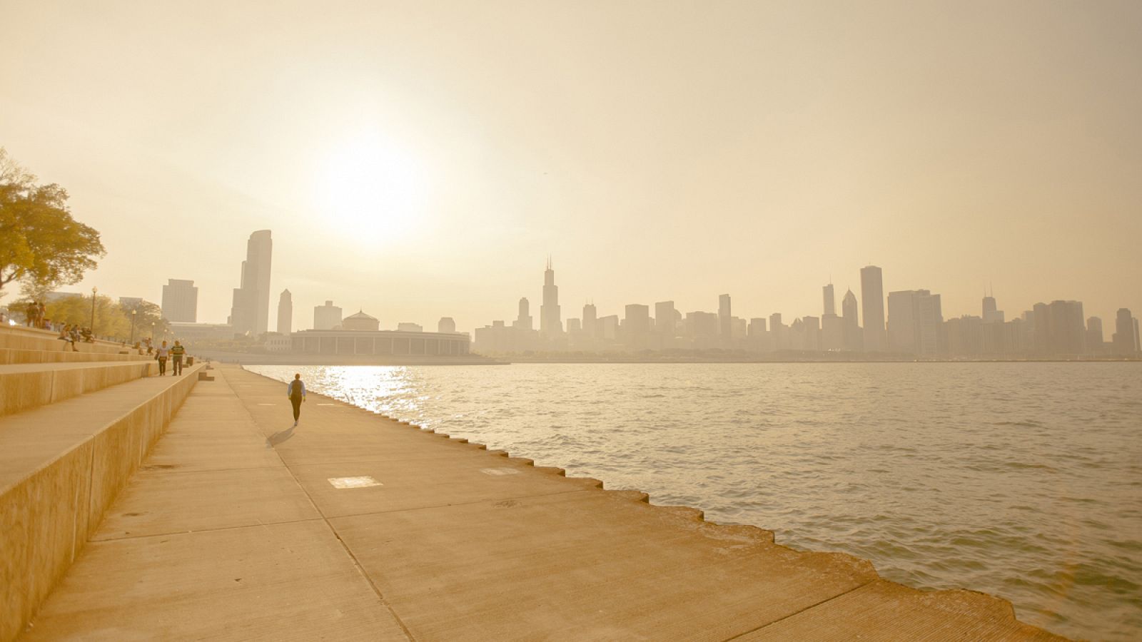 Una ola de calor en un día de verano de Chicago, EE.UU.