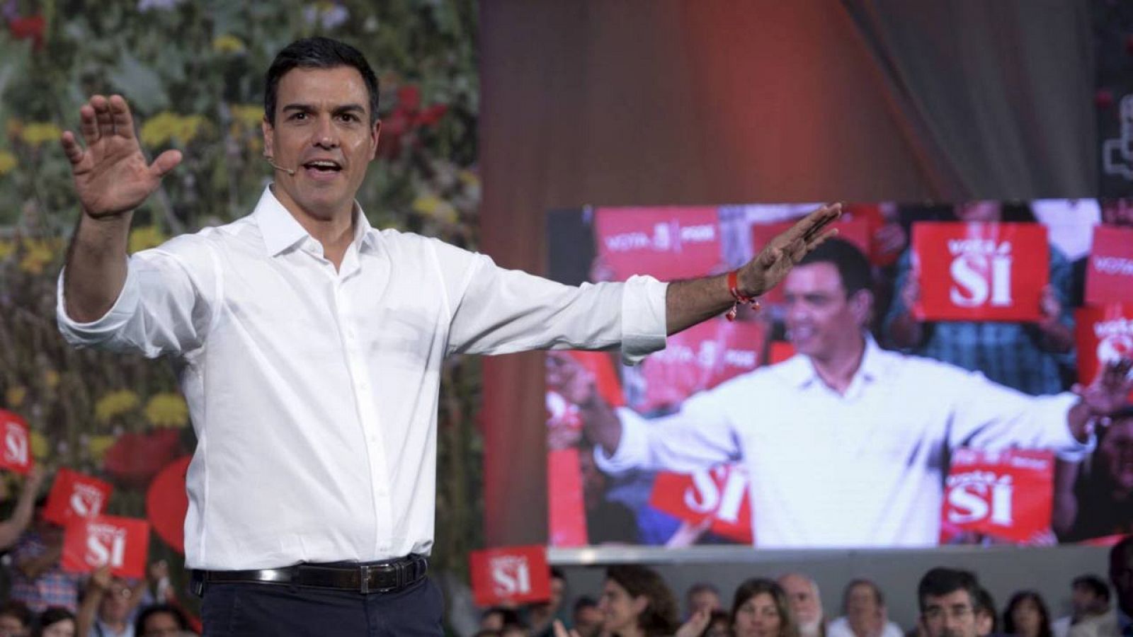 Pedro Sánchez, en un mitin de campaña.