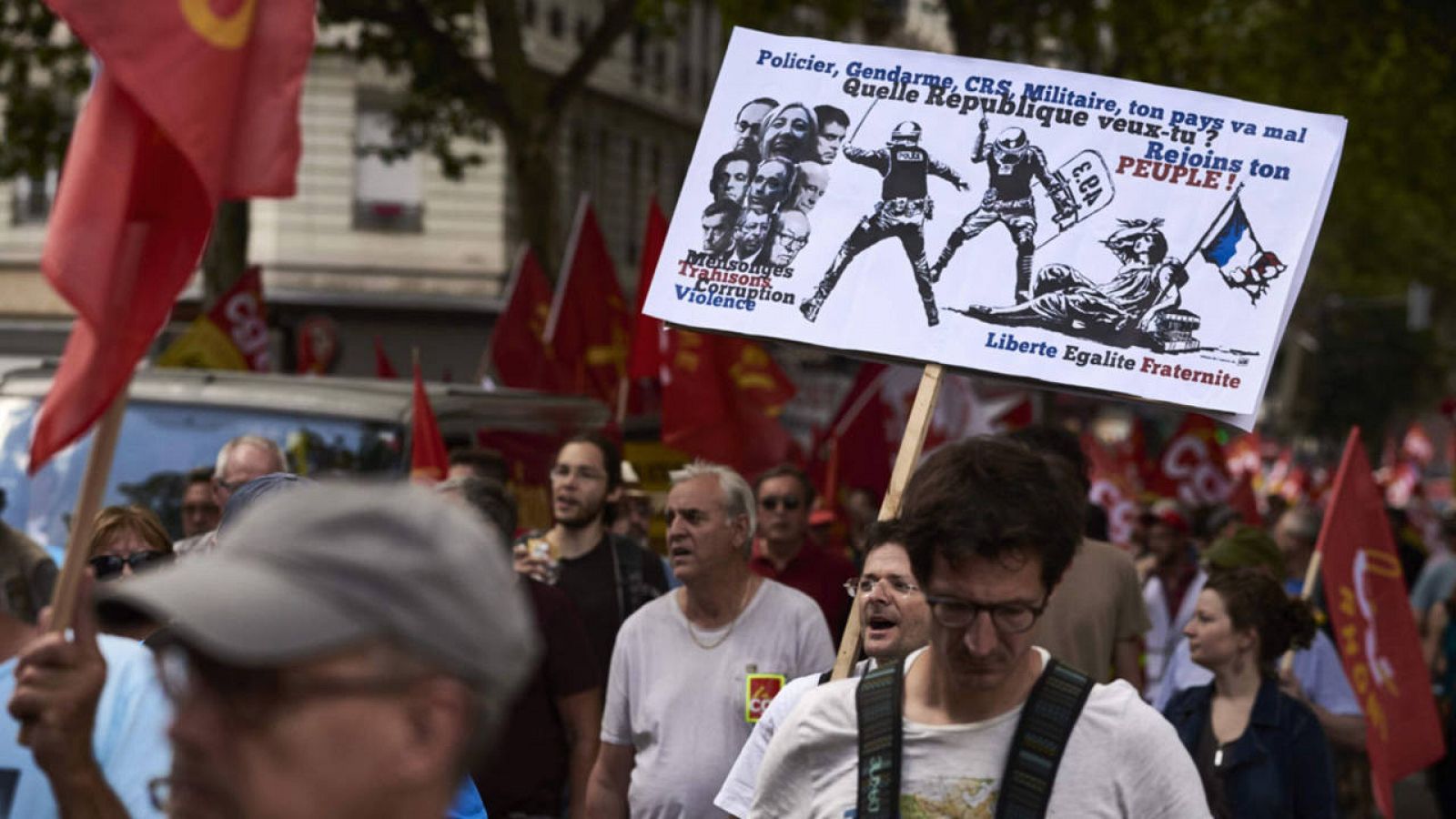 Manifestación contra la reforma laboral en Lyon