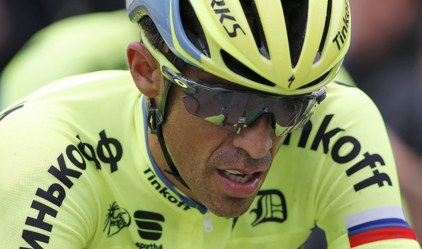 Imagen de Alberto Contador (Tinkoff) durante la etapa 2 del Tour.