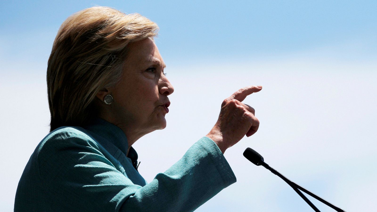 La candidata demócrata a la Casa Blanca, Hillary Clinton, durante un acto de campaña en Atlantic City este miércoles.