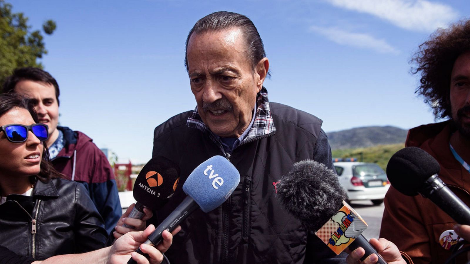 El exalcalde de Marbella Julián Muñoz a la salida de la cárcel de Alhaurín de la Torre por un permiso de semilibertad