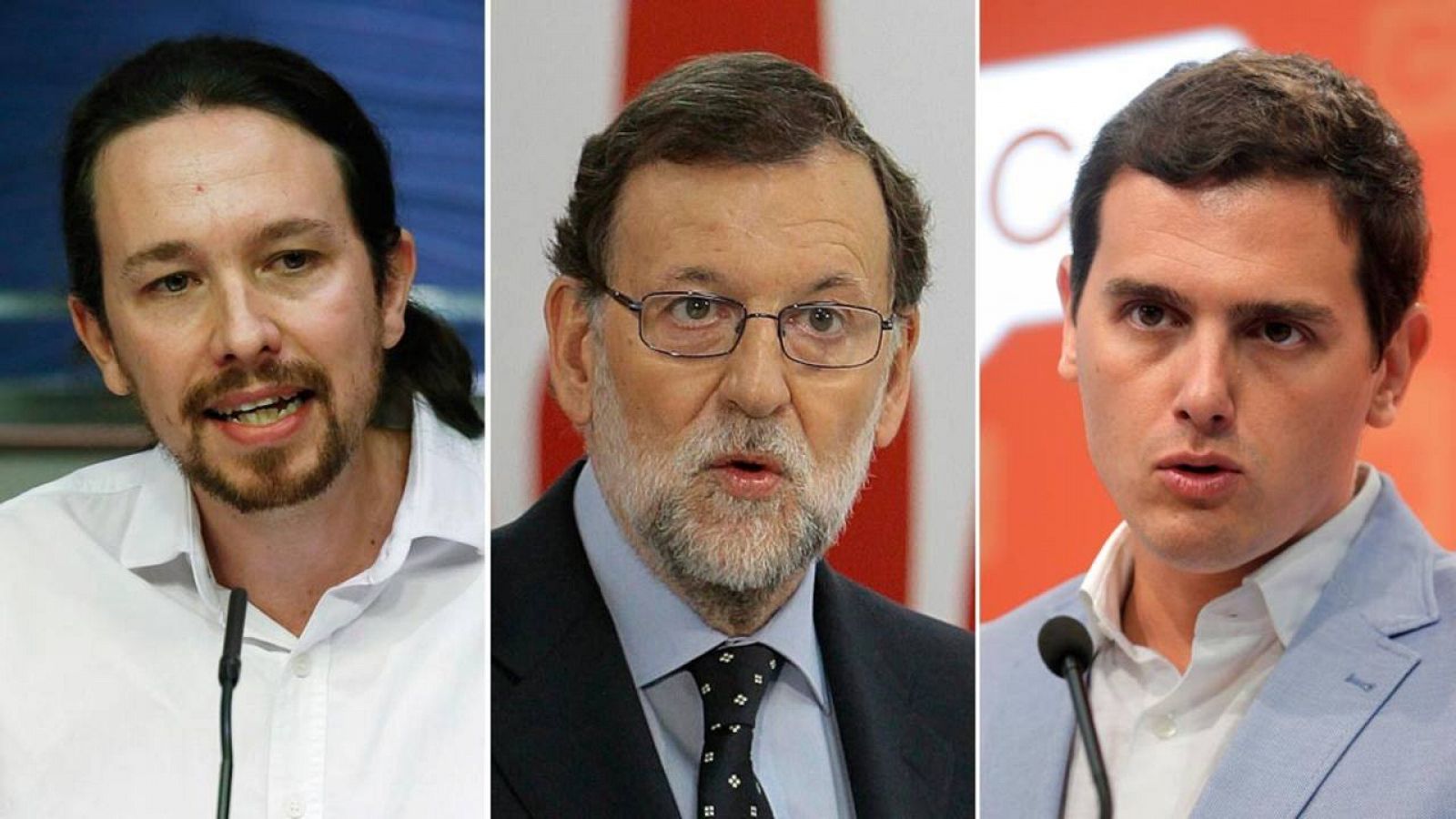 Pablo Iglesias, Mariano Rajoy y Albert Rivera