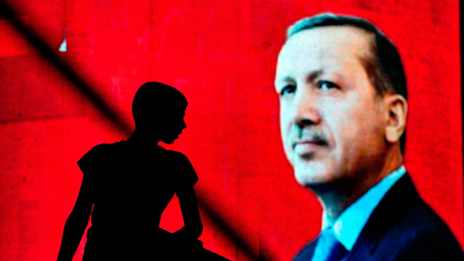 Imagen del presidente turco, Recep Tayyip Erdogan, en una concentración en Estambul