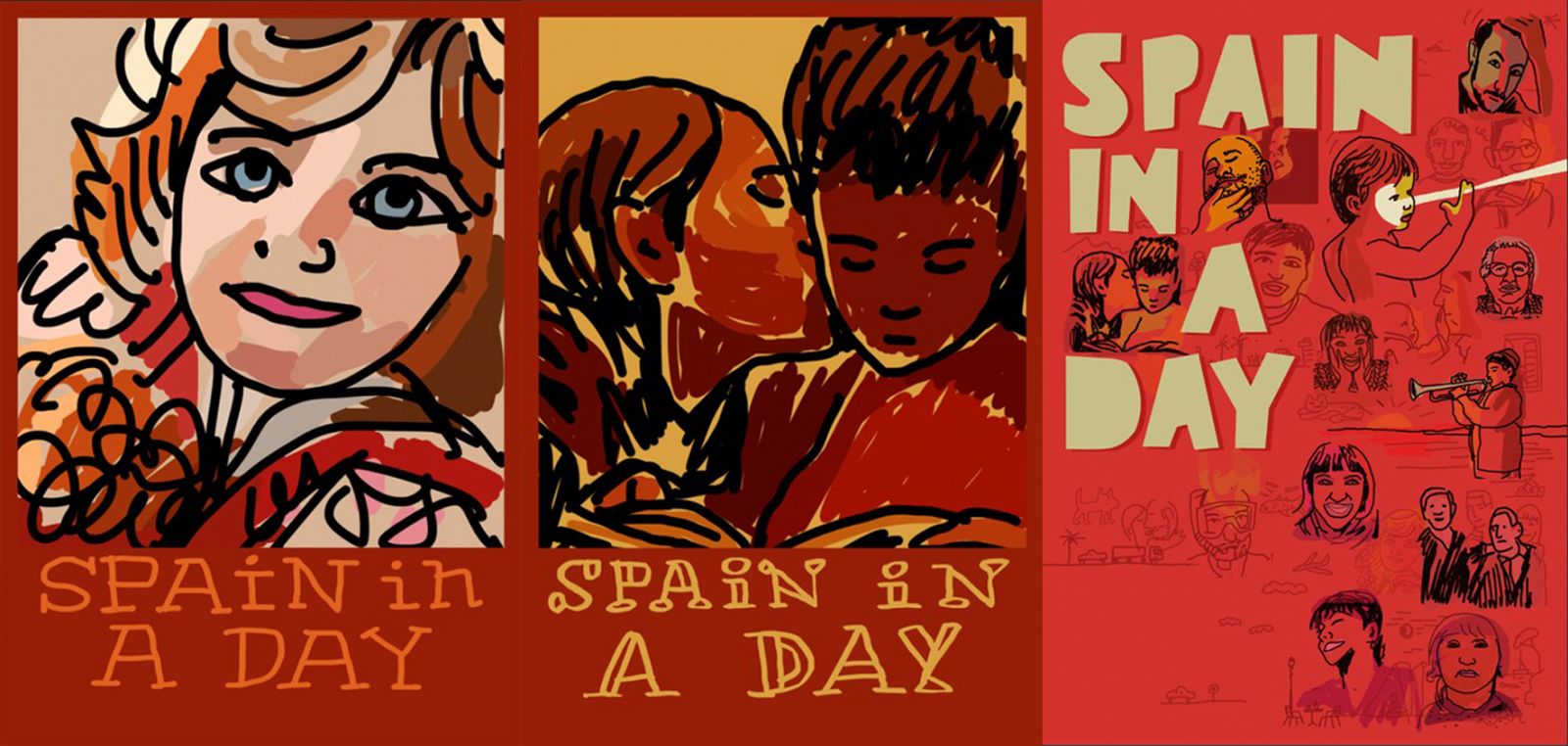 El público podrá elegir uno de estos tres carteles para 'Spain in a day'