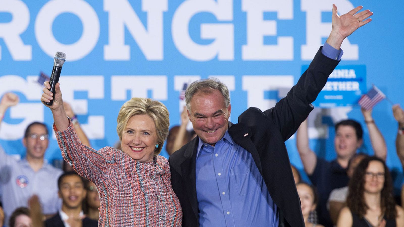 Hillary Clinton y Tim Kaine en un acto de campaña el pasado 14 de julio.