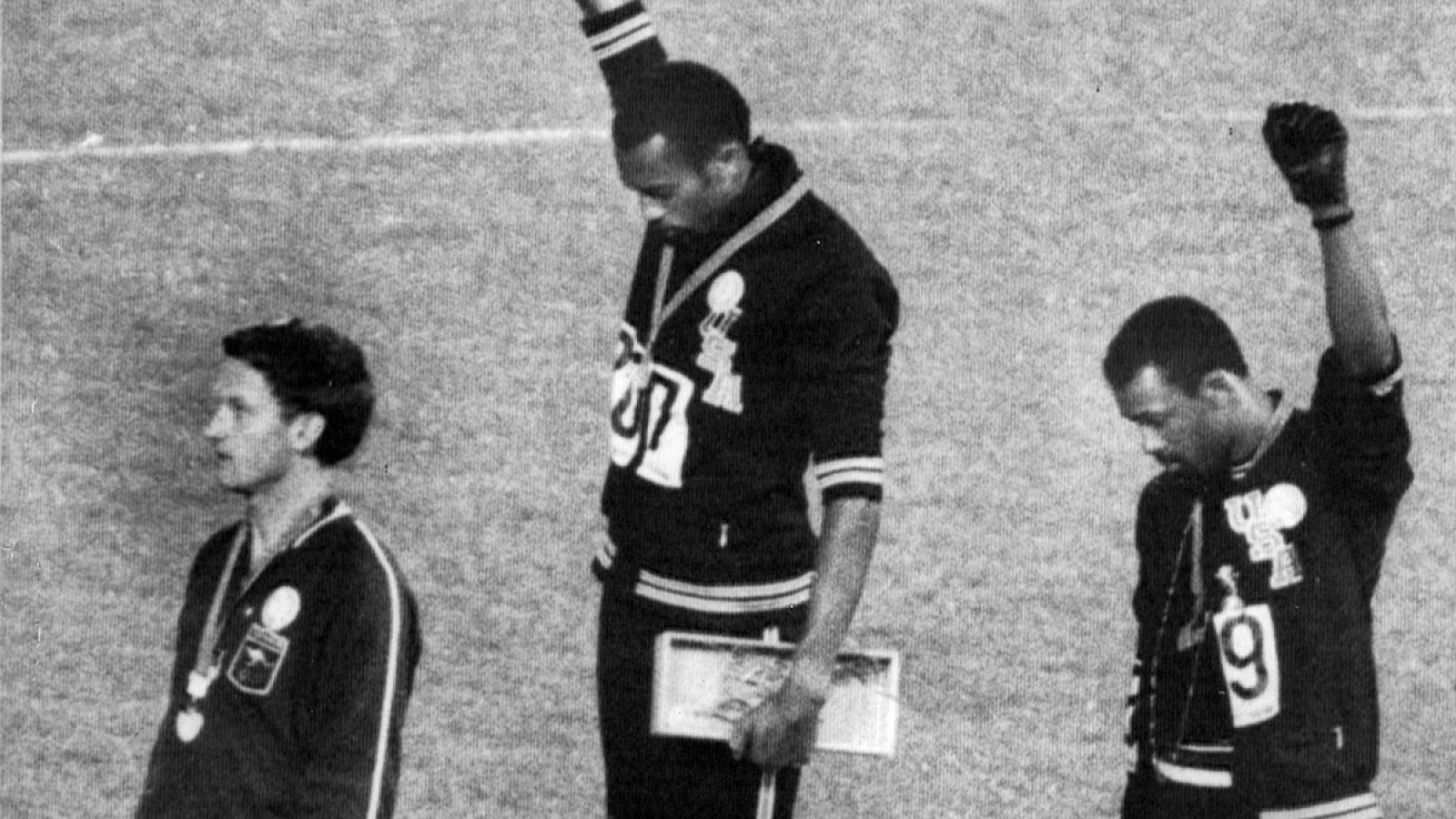 Tommie Smith y John Carlos, en los Juegos Olímpicos de México 68.