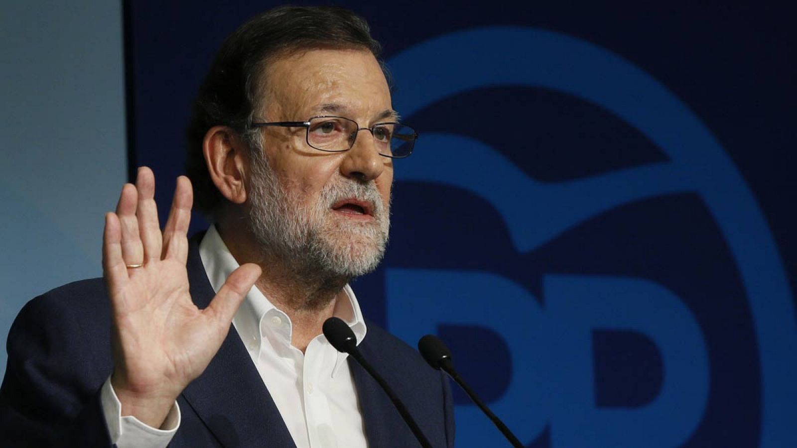 Mariano Rajoy, en una rueda de prensa en Génova.