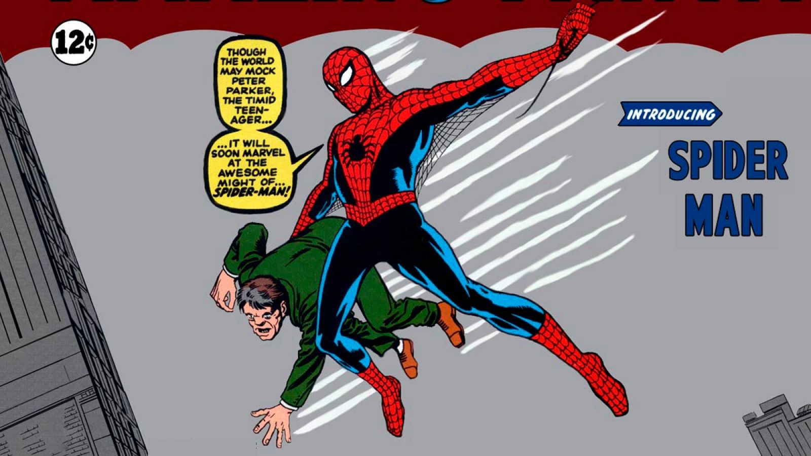 Montaje de la portada del Nº 15 de 'Amazing Fantasy', con la primera aparición de Spider-Man