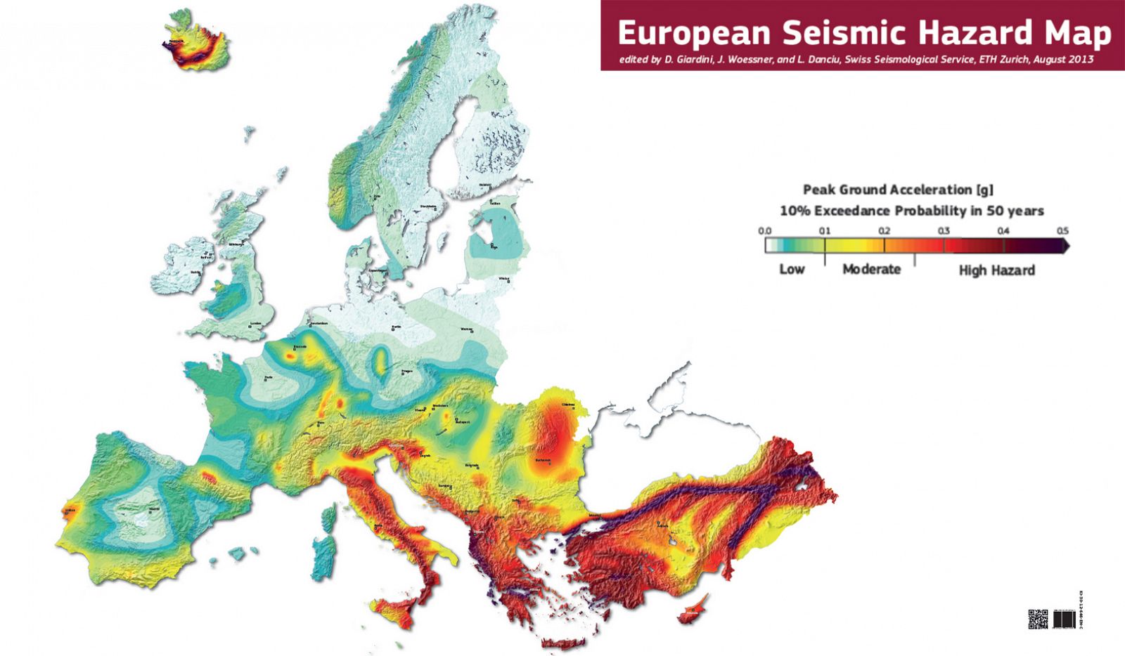 Mapa de Riesgo Sísmico Europeo.