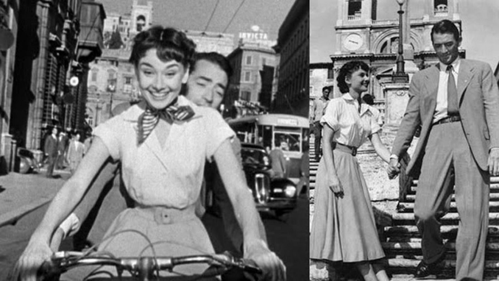 Audrey Hepburn y Gregory Peck, protagonistas de 'Vacaciones en Roma'