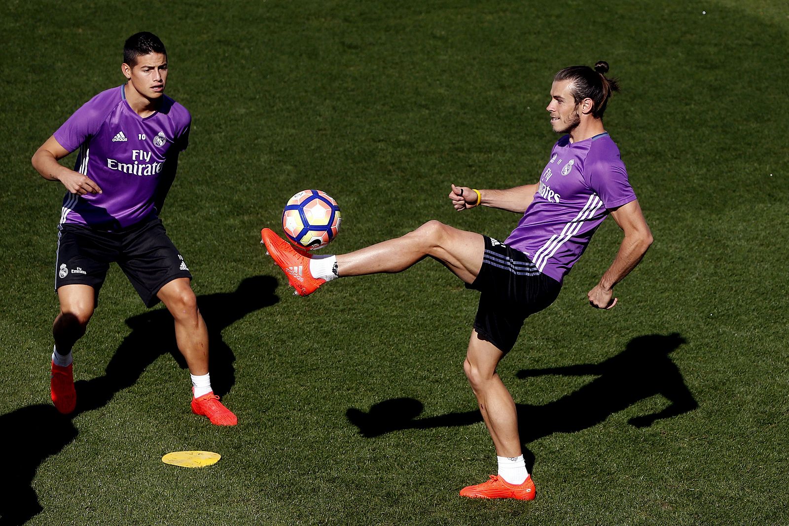 Bale entrena este martes en Valdebebas.