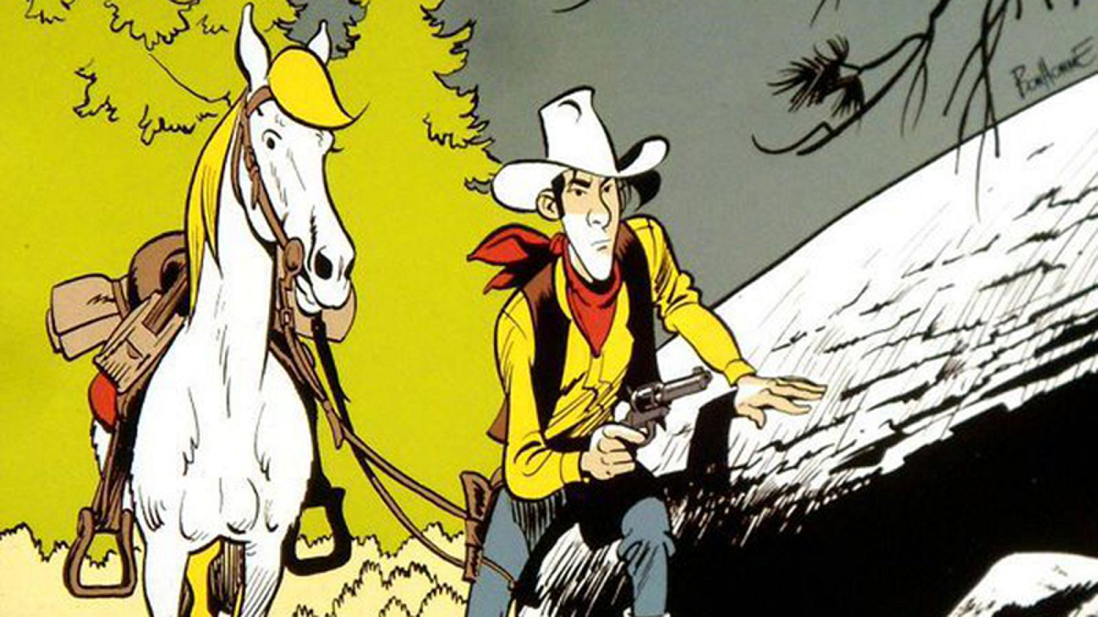 Ilustración de Lucky Luke de Matthieu Bonhomme